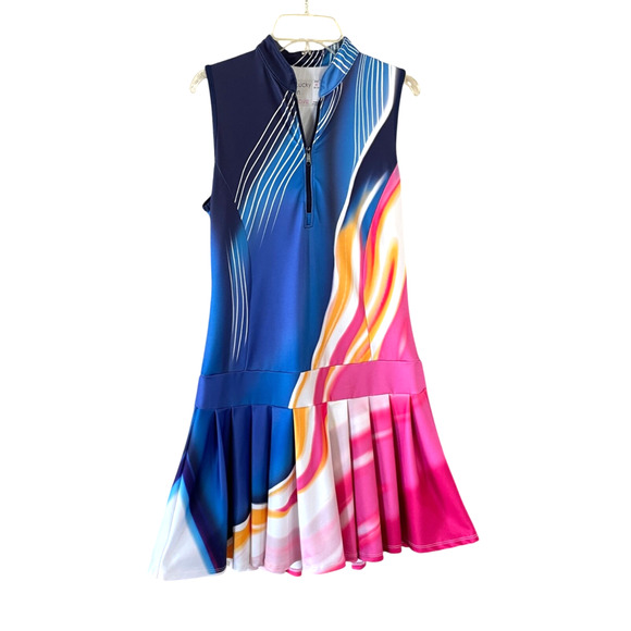 LUCKY IN LOVE Size XS (0-2) Sleeveless 1/4 Zip Pullover Stretch Activewear Dress - Picture 8 of 8